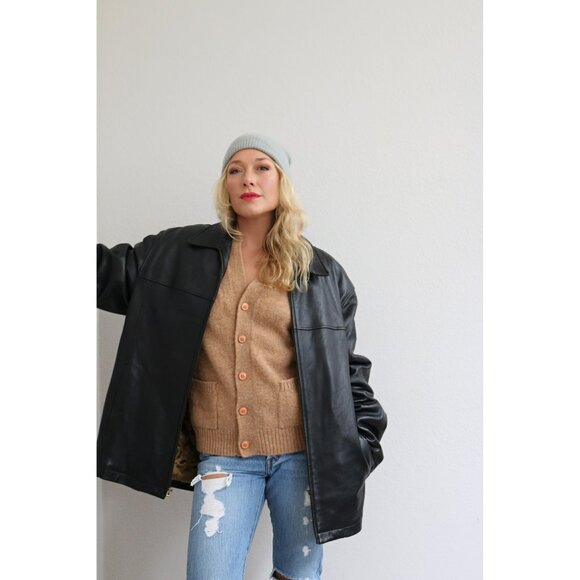 2000s Y2K Andrew Marc New York Buttery Soft Leather Jacket // Men's Large - Picture 5 of 10